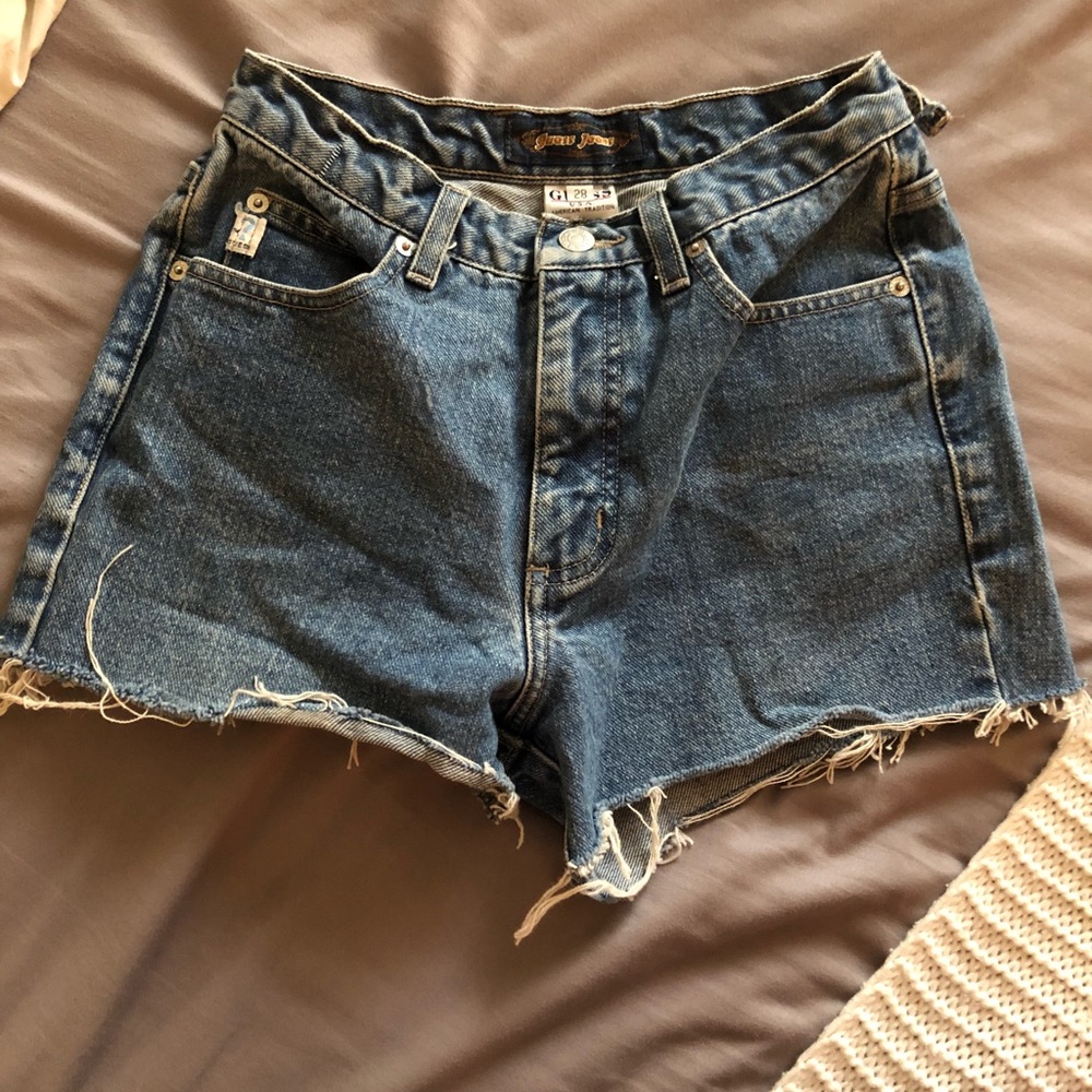 Vintage guess cut off jean shirts